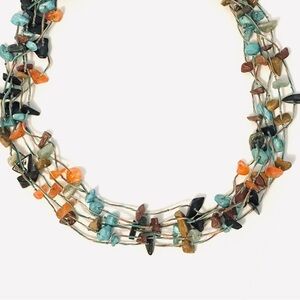 Mixed Stone Multi-strand Native American Necklace Boho